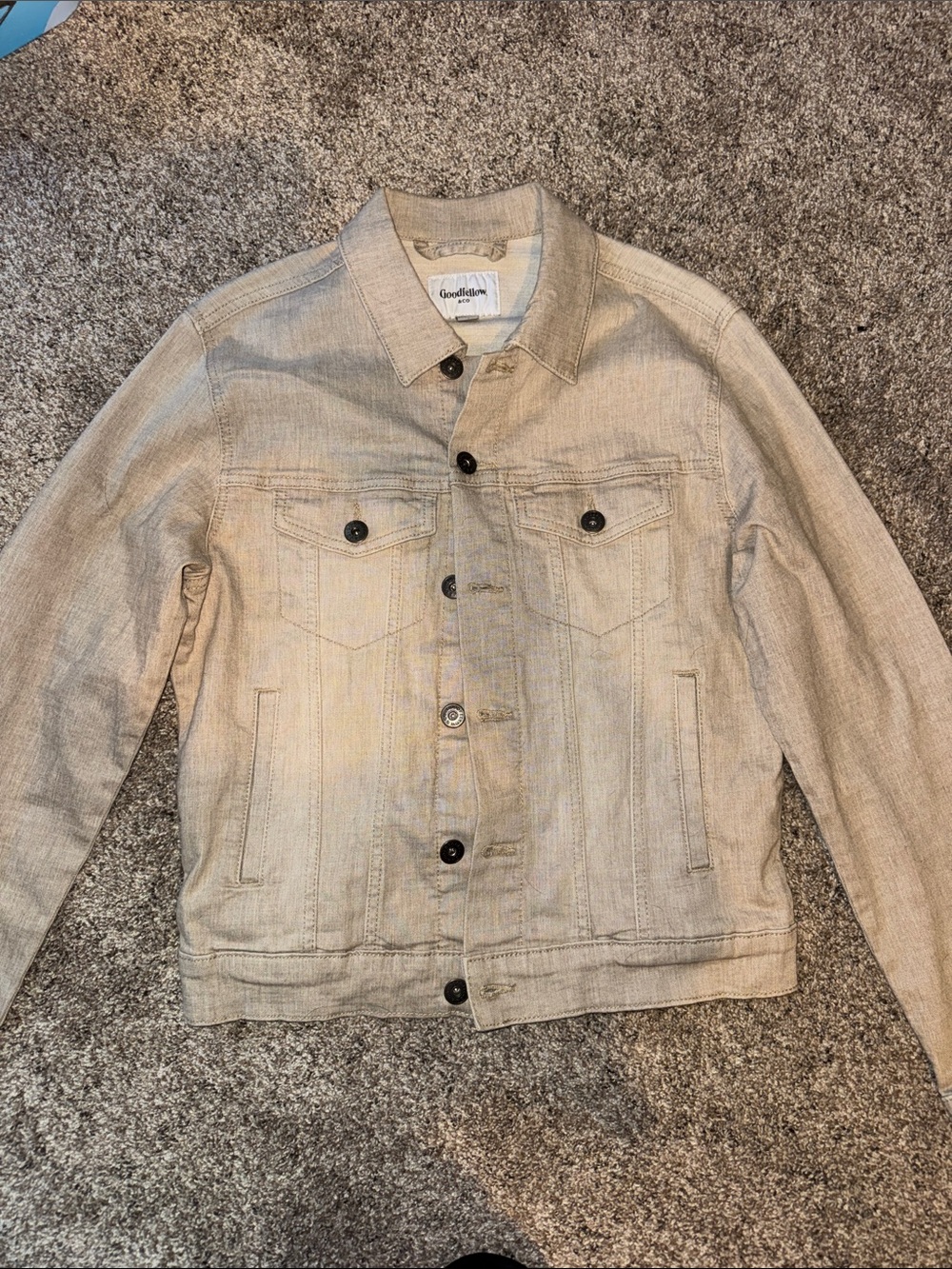 Goodfellow & Co Light Beige Denim-Style Shirt Jacket